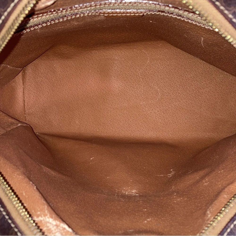 CELINE Macadam Blason Triumph Dark Brown Hand Bag Leather Stripes Authentic - Picture 6 of 17